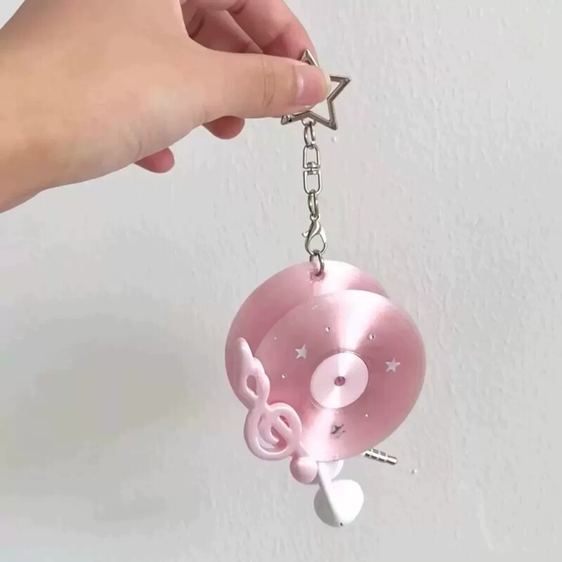 Korean-Style Ins Mini Record Player Wired Earphone Organizer 3D Printed Data Cable Storage Keychain Pendant Music Korean-Style Ins Mini Record Player Wired Earphone Organizer 3D Printed Data Cable Storage Keychain Pendant Music