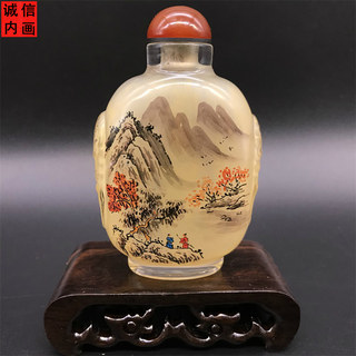 Internally painted snuff bottles, purely hand-painted, animal head bottles, craft gifts for foreigners abroad, business home furnishings