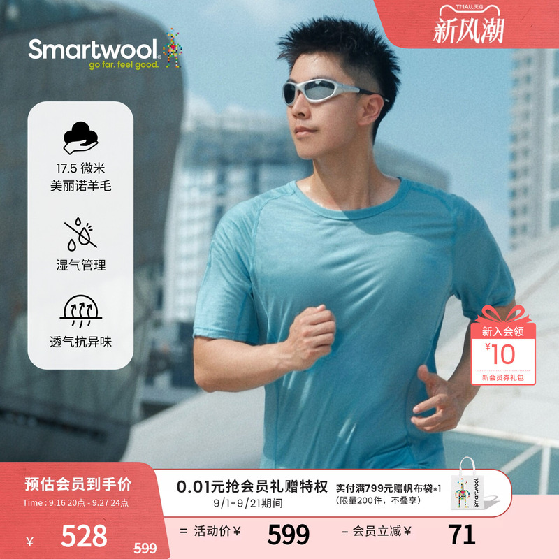 Smartwool Men's 17.5 Micron Merino Wool Lyocell Cool Breathable Short-Sleeved T-Shirt for Running and Hiking