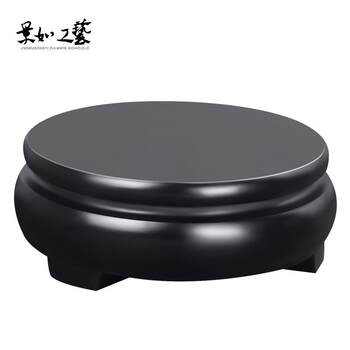 Vase base flower pot antique jade wooden base wood carving crafts ornaments round strange stone base