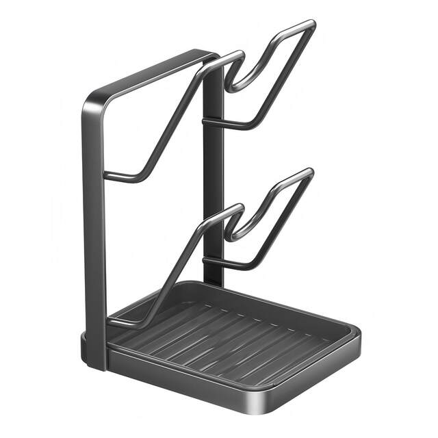 With drain basin, universal size, pot cover rack, countertop spatula rack, kitchen multi-functional storage rack