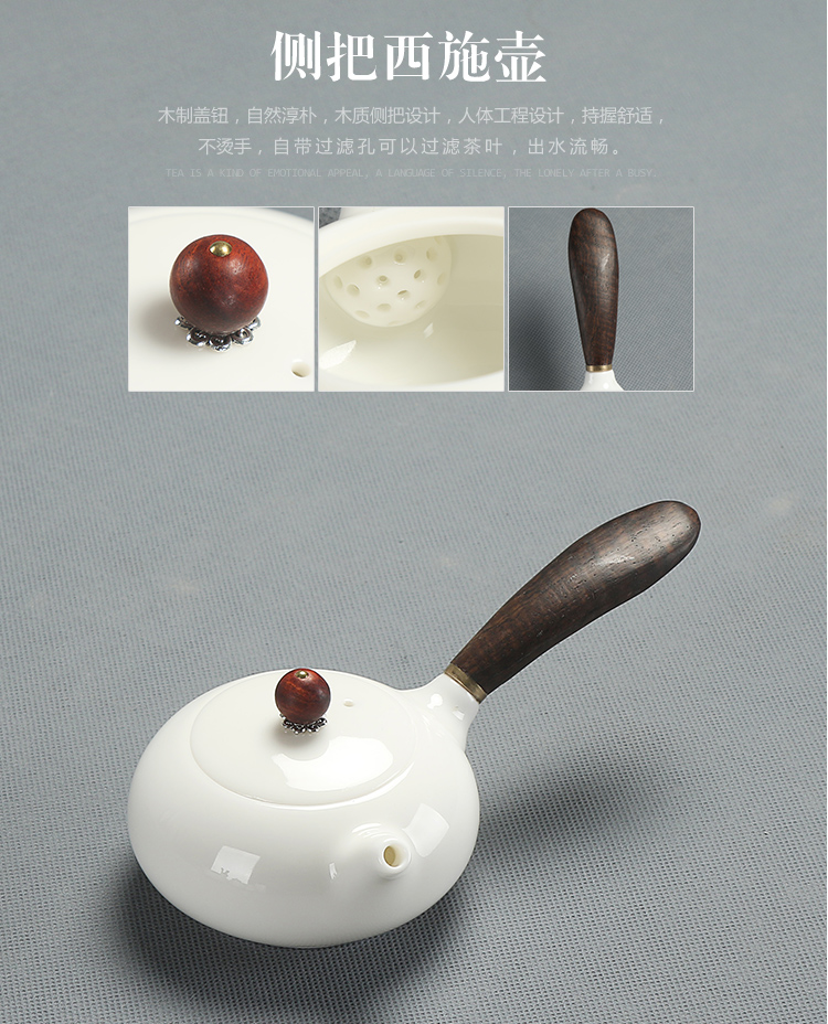 Bộ đồ gốm sứ trắng Fuua đặt bộ đồ gốm sứ đơn giản bên ấm trà nắp bát tách trà kết hợp khay coaster - Trà sứ ly thủy tinh uống trà