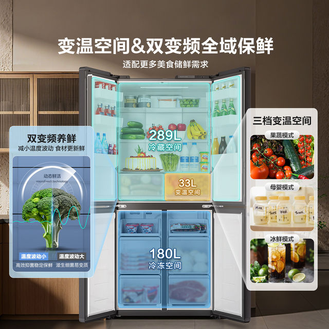 Haier Produces the Leader Haier Refrigerator, a Large-Capacity Household Model with 510 Cross-Door Design and First-Class Energy Efficiency, Available at the Official Flagship Store