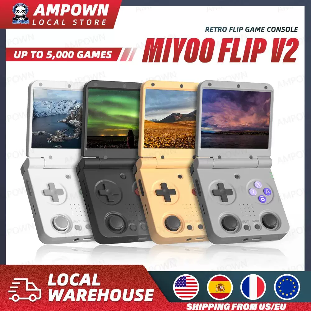 MIYOO Flip V2 Handheld Game Players 3.5''IPS Screen Linux