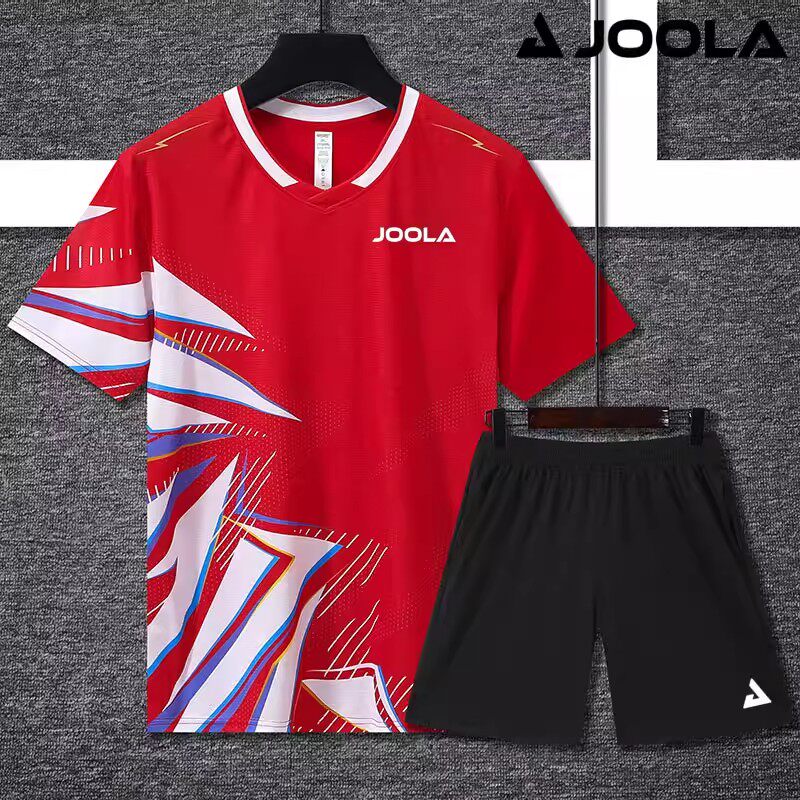 JOOLA尤拉夏季乒乓球服速干套装比赛训练运动短袖吸汗透气圆领T