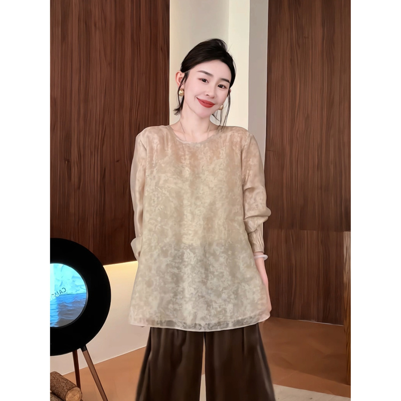 Nine Nine Nine | 【Qingjian Pleats】Original Minimalist Versatile Lightweight Color-Washed Pleated Sleeve Shirt 2601D554