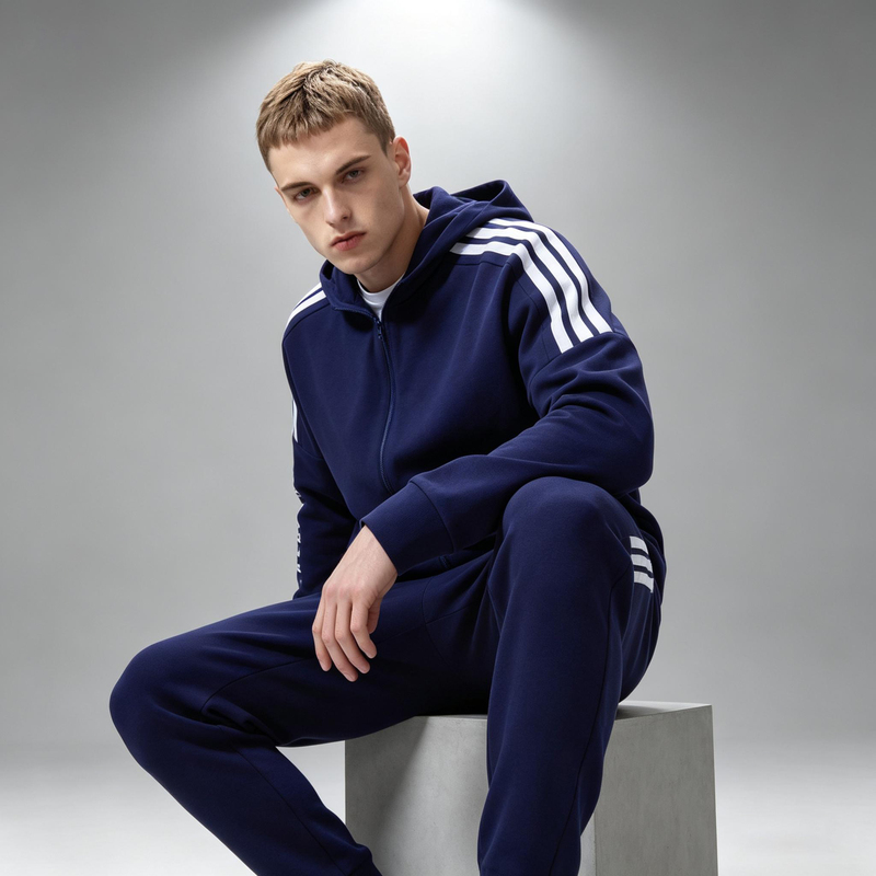 Adidas/Adidas Hooded Jacket Men's Autumn and Winter Sports Windproof Three-Stripe Hooded Jacket