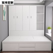 Japanese tatami bed wardrobe integrated small apartment childrens bed 1 2 meters high box storage bed multi-functional storage bed