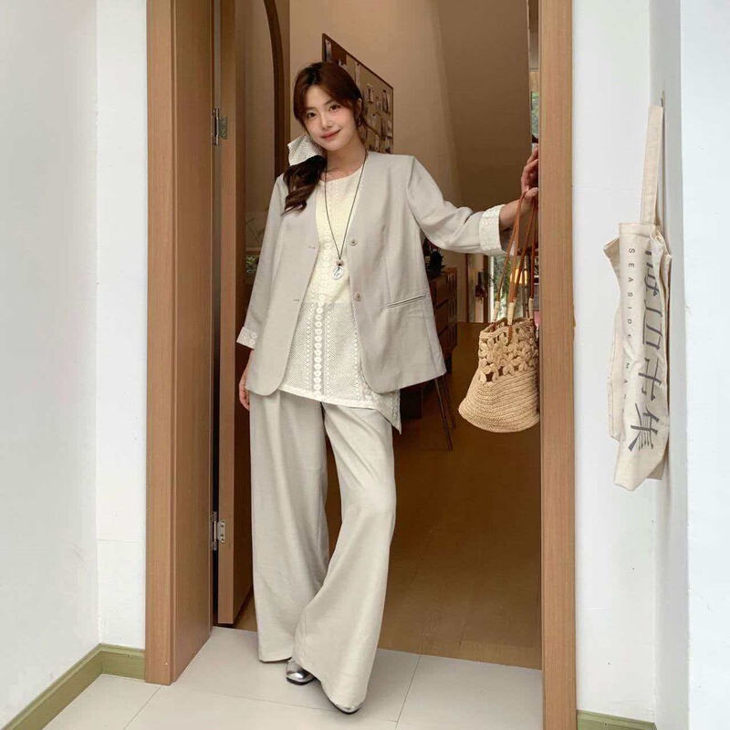 In Stock! Long-Sleeved Three-Piece Suit Set # 8652