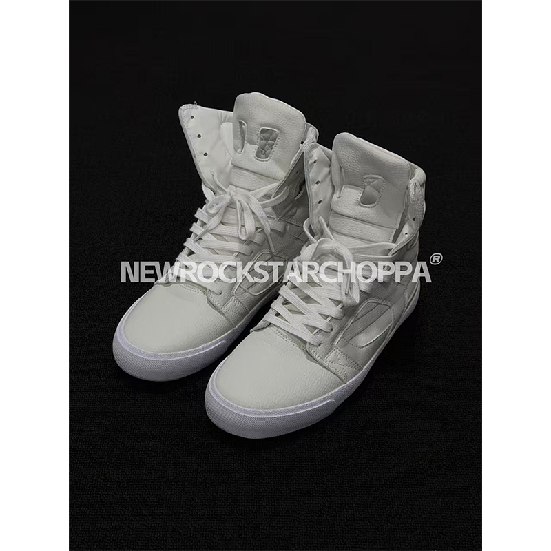 Newrockstarchoppa High-Top Casual Sneakers Men's Lace-Up Thin-Soled Future Sneakers White Short Boots