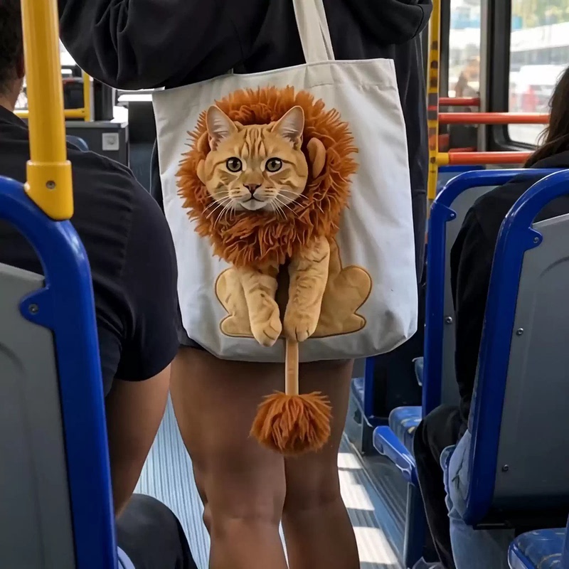 Lion Cat Bag Portable Lightweight Socialization Training Shoulder Bag Anti-Stress Large Capacity Small Dog Backpack