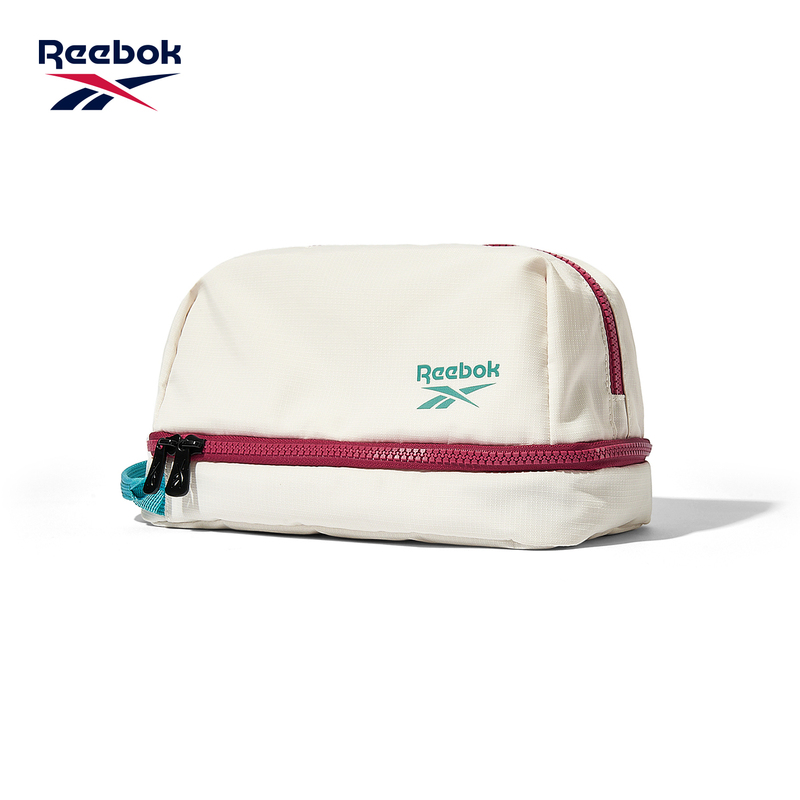 Reebok Travel Toiletry Bag for Women, Portable 2-Layer Large Capacity Storage Bag for Swimming, Water-Resistant Cosmetic Bag for Men