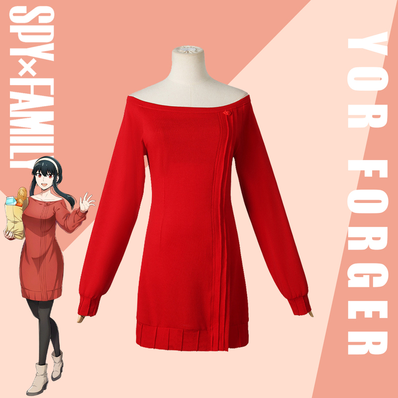 Spy X Family Cosplay Costume Yor Red Sweater Blair Cosplay Anime Convention Two-Dimensional Role-Playing Outfit