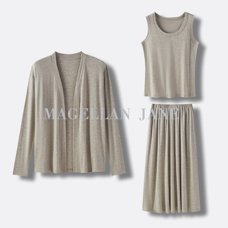 【Elegant Kendall Jenner Outfit】Luxury Brand Linen + Recycled Fiber, Relaxed and Zero Pressure Three-Piece Set 01680