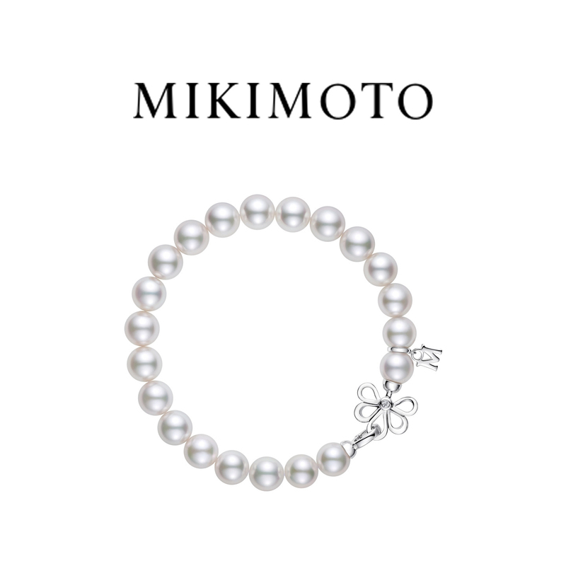 Mikimoto Day & Night 18K White Gold Akoya Pearl Bracelet with Diamonds