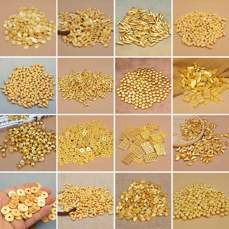Solid Gold Mini Ingots, Small Gold Beans, Corn, Persimmons, Golden Bars, Abacus, Fortune Bags, Treasure Bowls, Decorations Solid Gold Mini Ingots, Small Gold Beans, Corn, Persimmons, Golden Bars, Abacus, Fortune Bags, Treasure Bowls, Decorations