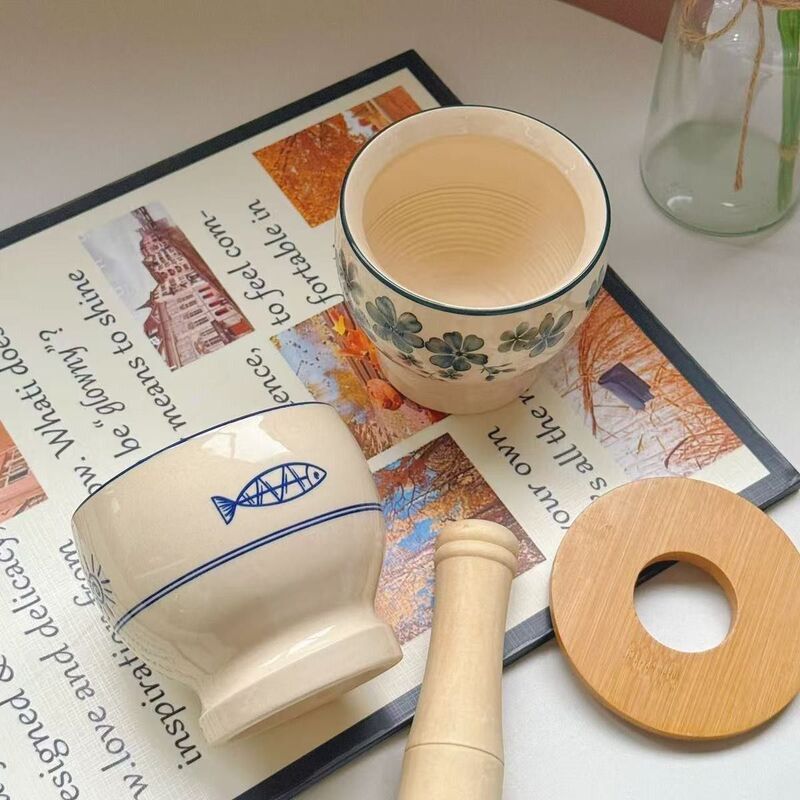 Kitchen Garlic Press, Garlic Mortar, Household Garlic Crusher, Traditional Garlic Pounder, Medicine Grinder, Ceramic Food Grinder Kitchen Garlic Press, Garlic Mortar, Household Garlic Crusher, Traditional Garlic Pounder, Medicine Grinder, Ceramic Food Grinder