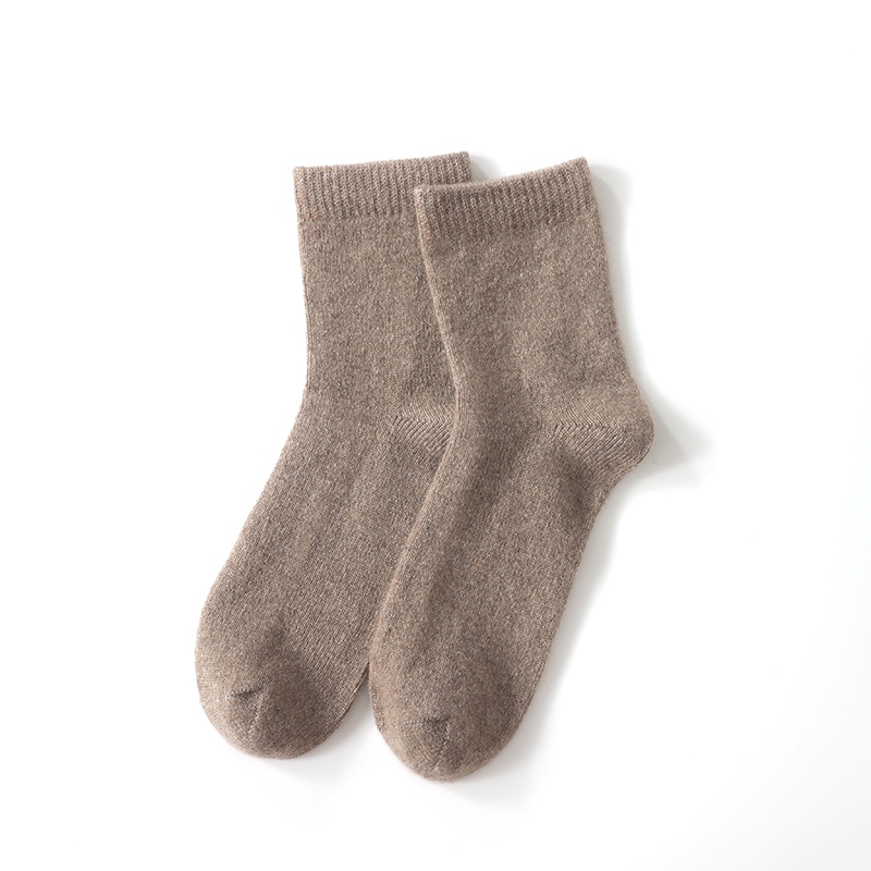 Dina's Home~100% Pure Cashmere Mid-Calf Socks for Men and Women, Sleep Socks, Cold-Proof Cashmere Knitted Socks, Warm and Cold-Resistant Socks