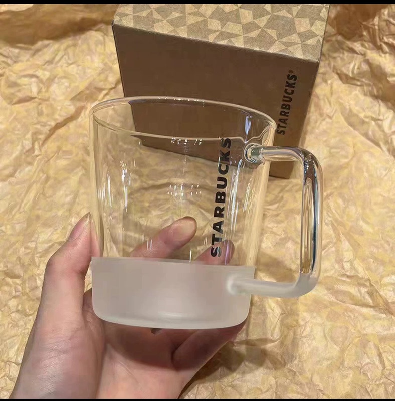Starbucks Cup, Transparent Frosted Glass Cup, Simple with Handle, High Appearance Value, Office High-Temperature Resistant Coffee Cup Starbucks Cup, Transparent Frosted Glass Cup, Simple with Handle, High Appearance Value, Office High-Temperature Resistant Coffee Cup