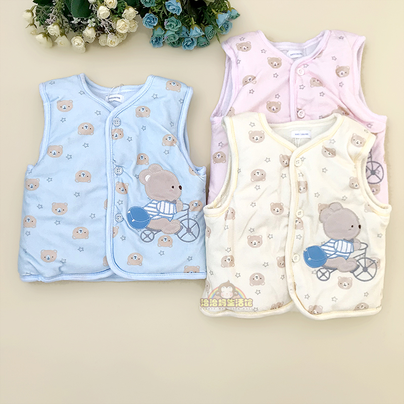 Runbang baby autumn and winter vest thickened crystal velvet male and female baby warm vest vest baby thickened horse