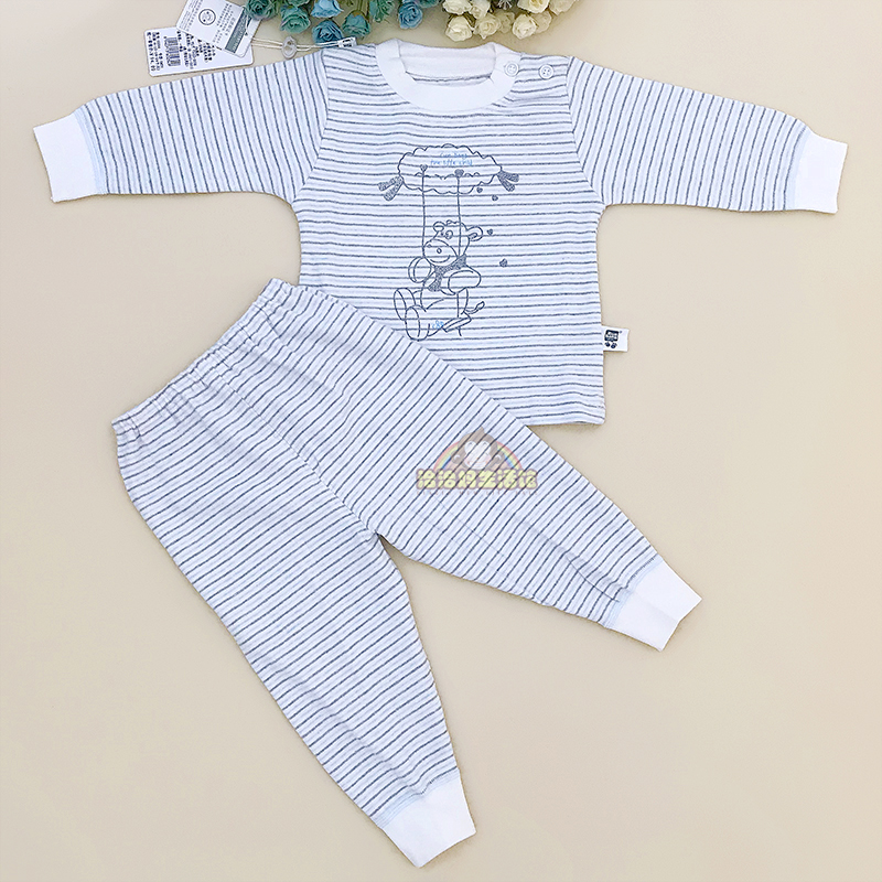Junbon autumn winter style baby clothes pure cotton underwear for men and women Children's elastic cotton spring and autumn sets of sleepwear bunches