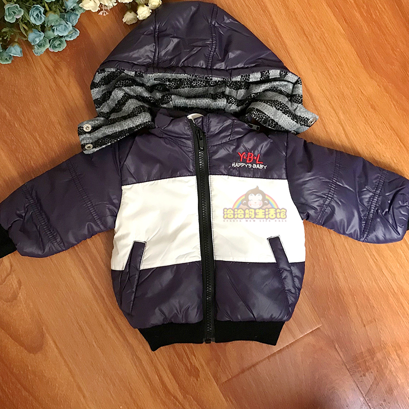 Special clearance baby Belle men's plus velvet medium-thick warm windproof jacket can take off the hat winter casual outerwear