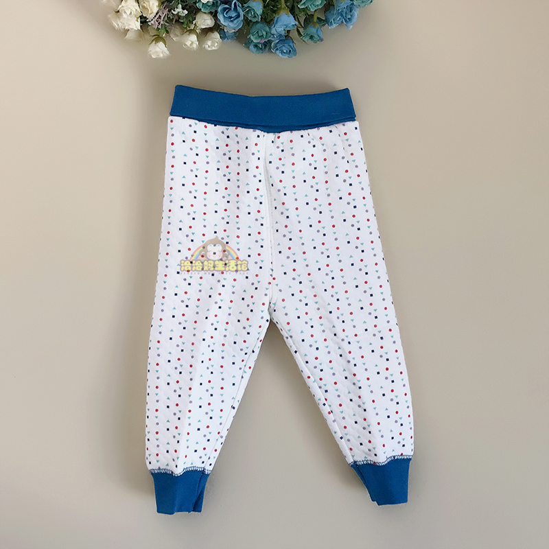 Baby Belle Newborn Baby Autumn and Winter High Waist Belly Pants Underpants Children's Hair Clip Pajama Pants Autumn and Winter Warm Pants