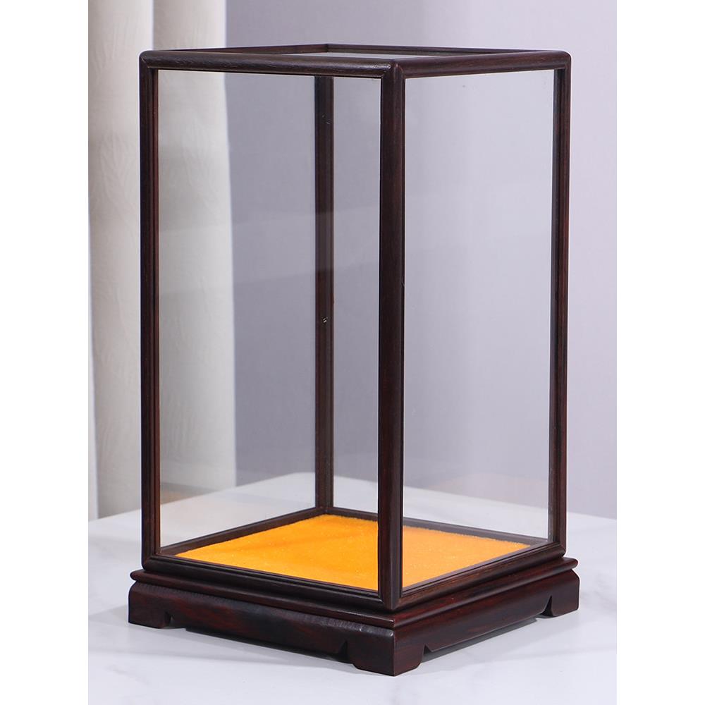 Mahogany glass cover, rosewood vase, antique antiques, Buddha statues, handicrafts, display box, dust-proof cover, custom-made