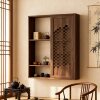 Solid wood new Chinese style retro wall shelf