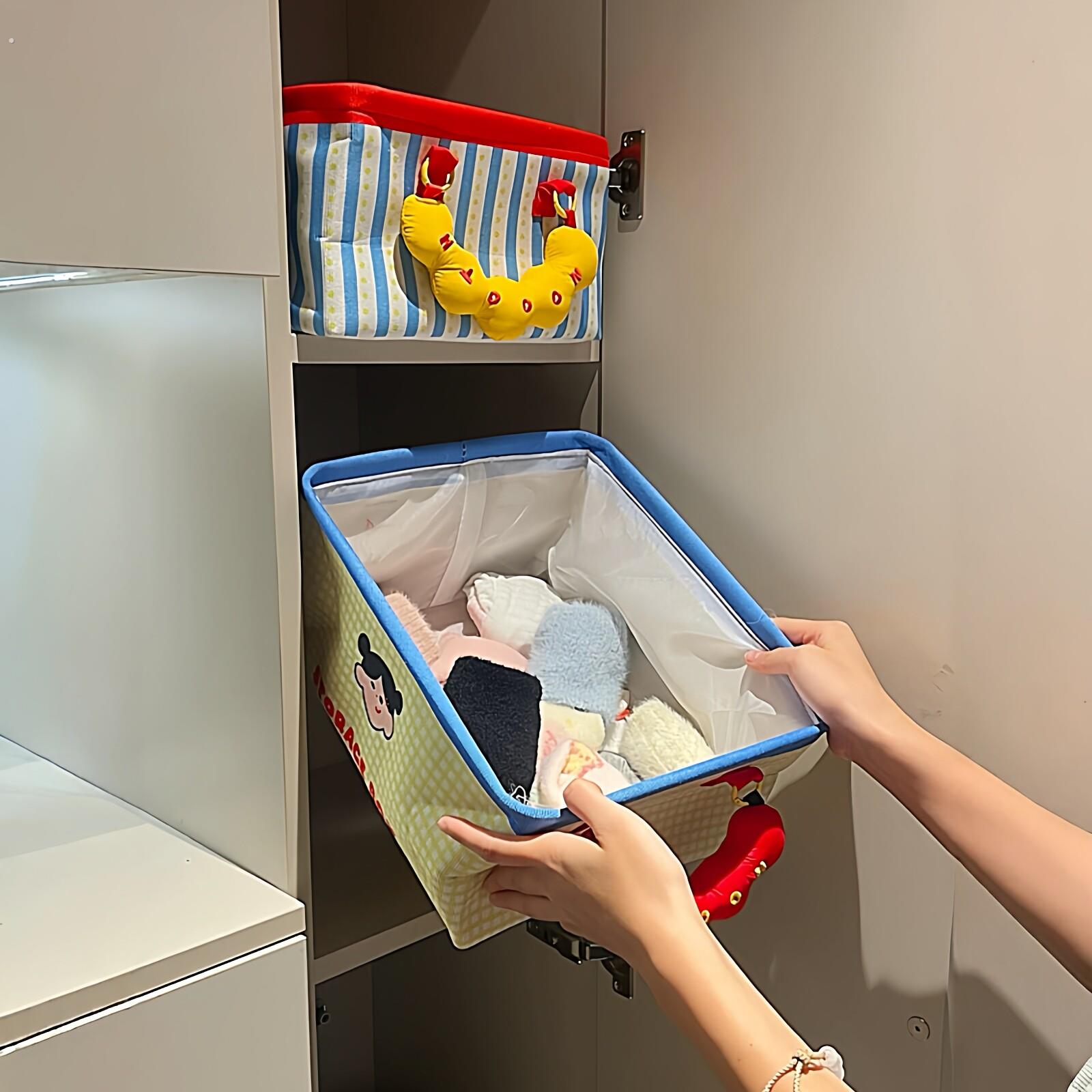 Basket fabric clutter artifact desktop storage good things large capacity clothing storage box wardrobe home