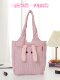Women's Bag Cute Plush Rabbit Canvas Bag Women's Large Capacity Shoulder Tote Bag Casual Commuter Bag Shoulder Bag