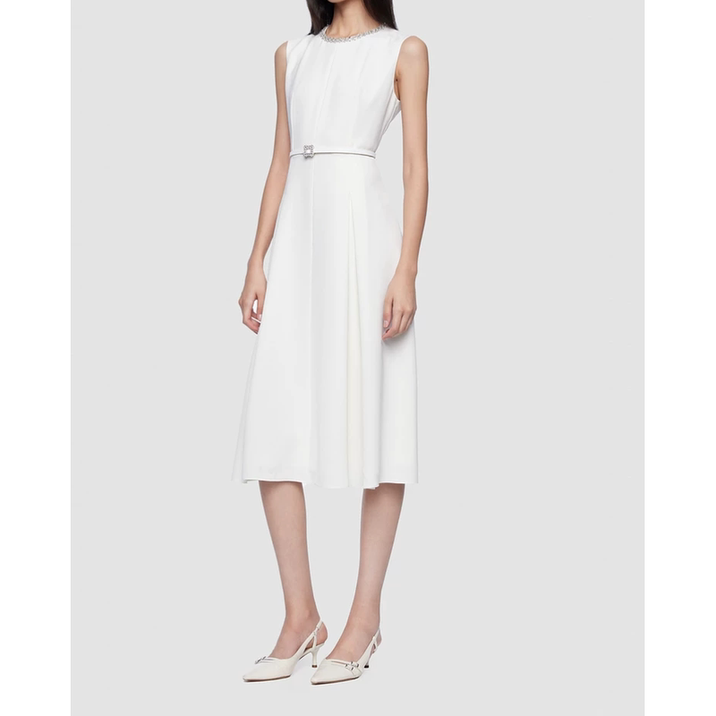 Jia Shujunge*Si Summer Exquisite Rhinestone Collar French Elegant Sleeveless Vest Mermaid Dress Qz93