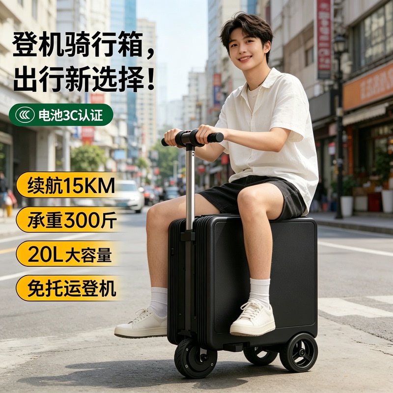 Electric Suitcase with Smart Riding Feature for Travel, 20inch Model, Can Be Used as a Carry-On Trolley Case, Suitable for Adults and Children, a Convenient Travel Tool