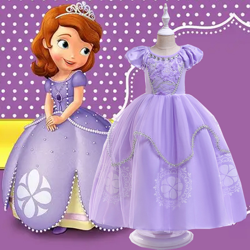 princess sofia birthday dress New Princess Girl Sofia Costume Dresses For Party Holiday Birthday Cosplay main image 1