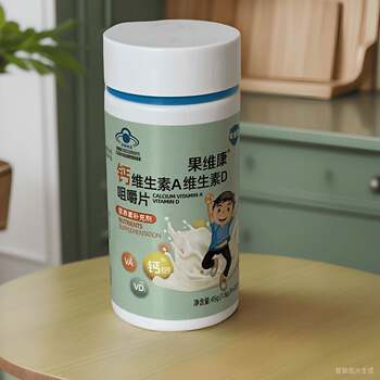 Guowei Kang Calcium Vitamin a Vitamin D Chewable Tablets 30 Tablets Nutritional Supplement for Children and Adults