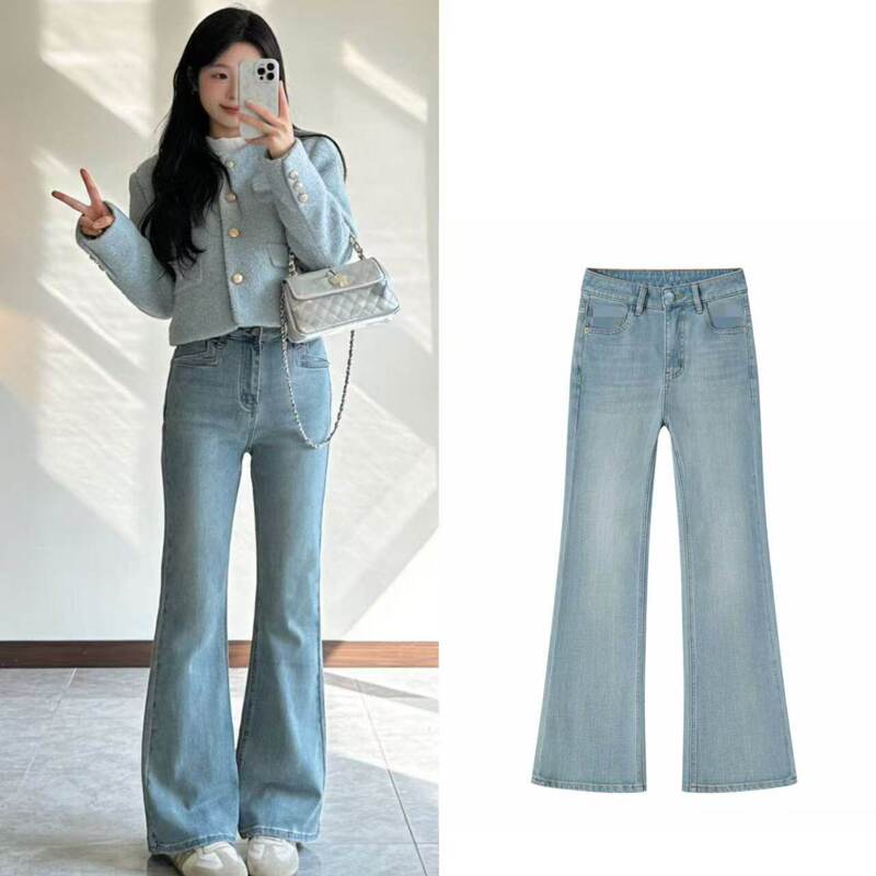 High-Quality Products from Nanyou! Light-Colored Washed Denim Flared Pants That Make You Look Slimmer~K3151 High-Quality Products from Nanyou! Light-Colored Washed Denim Flared Pants That Make You Look Slimmer~K3151