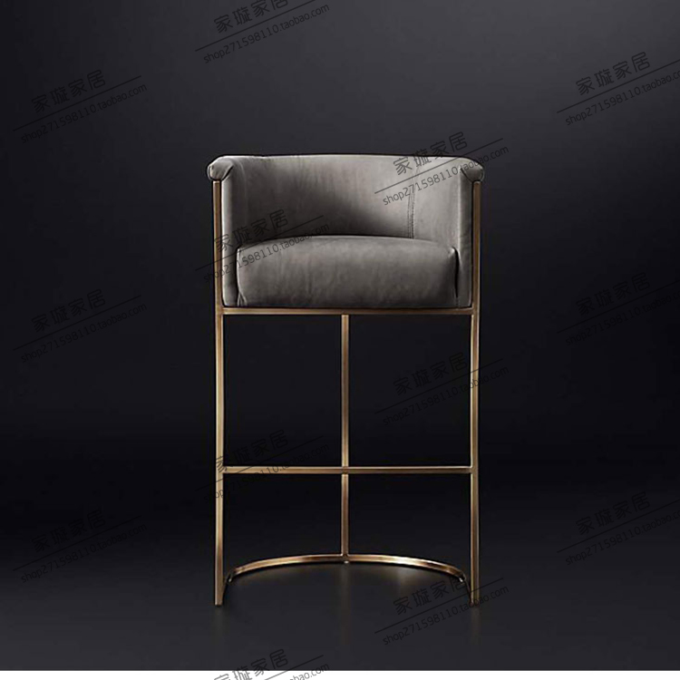 Simple modern stainless steel bar chair designer personality back chair leisure surrounding chair chat room high chair