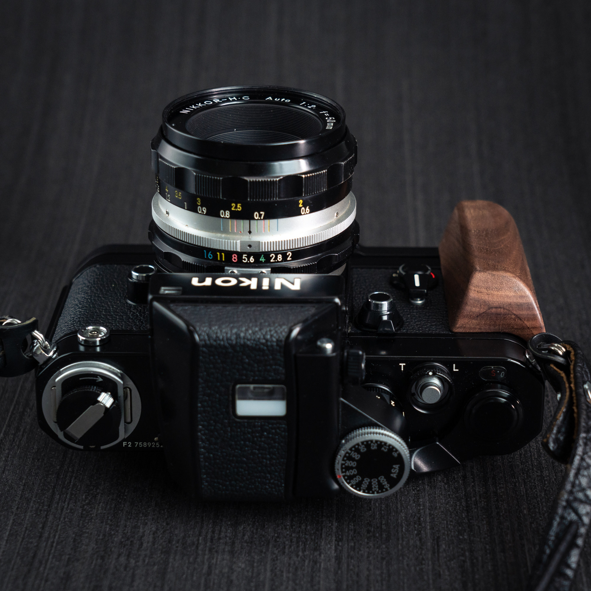 Wood Camera Hand Grip Handle F Nikon F2 F2A F2AS Camera Aluminum