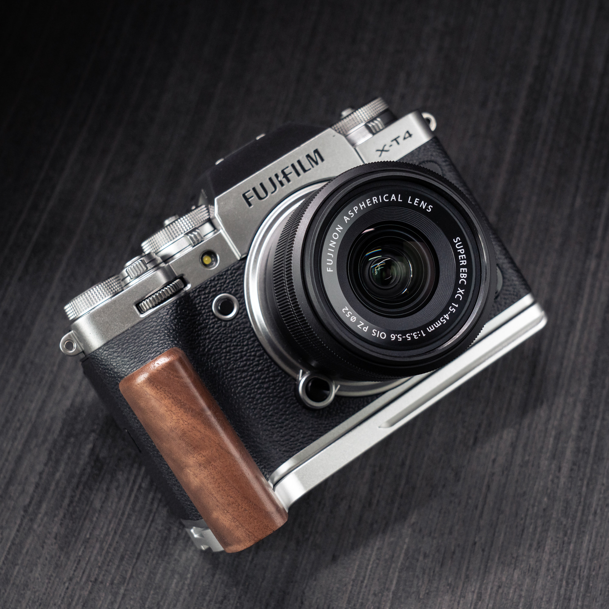 Wood Camera Grip with Aluminum Alloy Baseplate For Fujifilm X-T5