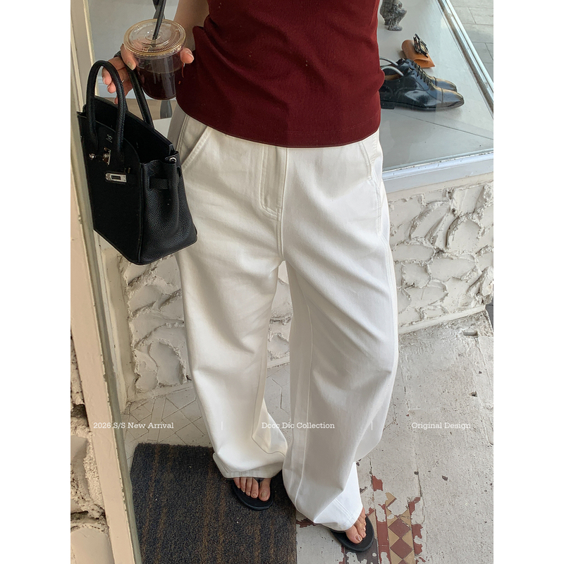 Dcccdic Chen Dian Dian 5/21 8 Pm [Member Limited Time Discount] White Draped Air Denim Pants