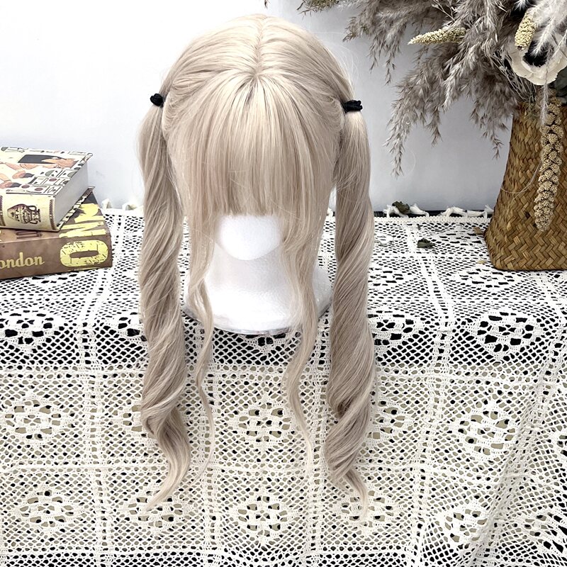 Cool and Cute Wig for Women, Natural White Gold Lolita Style, 65cm Water Wave Sweet Internet Celebrity Long Curly Hair Full Wig Cool and Cute Wig for Women, Natural White Gold Lolita Style, 65cm Water Wave Sweet Internet Celebrity Long Curly Hair Full Wig