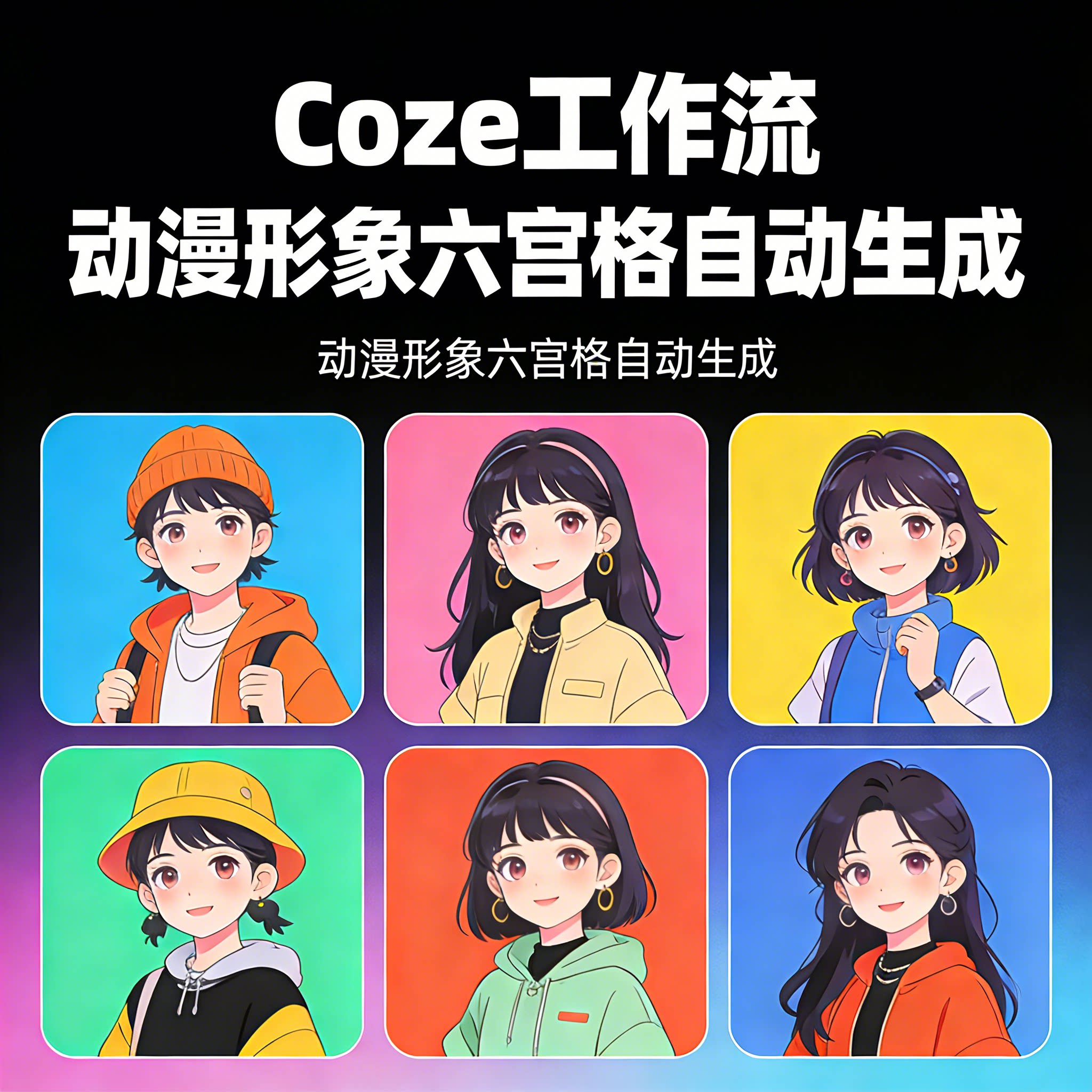 图文-动漫形象六宫格生成助手-官方/速创猫API