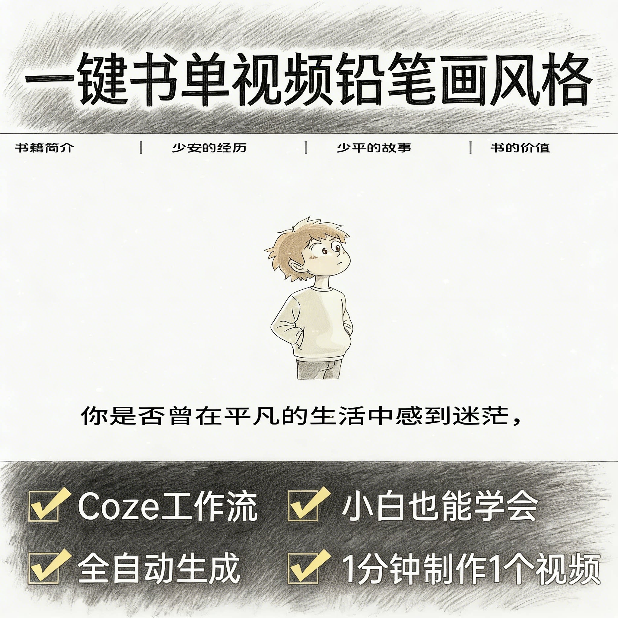 一键生成书单视频（铅笔画风格）-速创猫API-AIGoGoGo-你身边的AI知识库