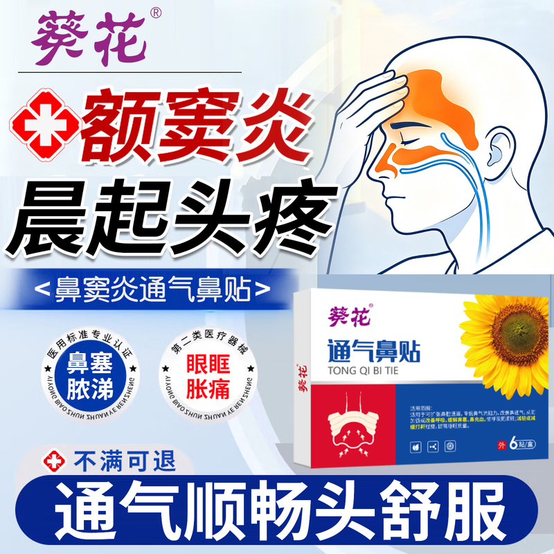Specialized Hot Compress Patch for Frontal Sinusitis, Headache, and Sinusitis; Children's Treatment Spray; Headache Patch; Relieves Nasal Congestion; Hospital-Grade Product