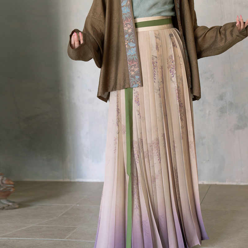 Cornus Hanfu｜Garden Stroll·Wisteria One-Piece Pleated Skirt Hanfu Daily Skirt