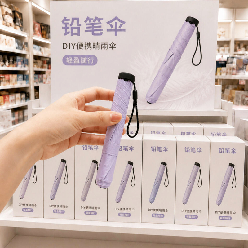 [Same Model in Japan] Ultra-Light Pencil Umbrella, Compact and Portable Mini Umbrella, Uv Protection, Sunshade Umbrella, Solid Color