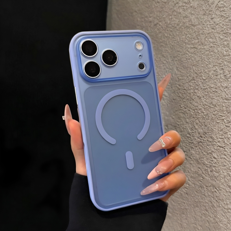 Suitable for Apple 18Promax Glacier Blue Matte Magnetic Charging Phone Case 17Pro Lychee Pattern Frosted Frame Iphone16Pm/15 Skin-Feel Ins Simple Style Unisex Anti-Drop High-End Feel Suitable for Apple 18Promax Glacier Blue Matte Magnetic Charging Phone Case 17Pro Lychee Pattern Frosted Frame Iphone16Pm/15 Skin-Feel Ins Simple Style Unisex Anti-Drop High-End Feel