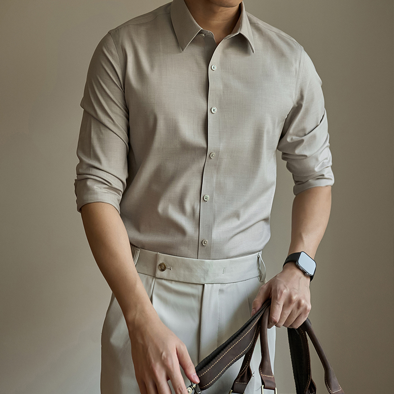 Old Money Style High-End 2026 New Spring and Autumn Long-Sleeve Turn-Down Collar Casual Cardigan Shirt for Men, Suitable for Commuting and Workplace in Summer Old Money Style High-End 2026 New Spring and Autumn Long-Sleeve Turn-Down Collar Casual Cardigan Shirt for Men, Suitable for Commuting and Workplace in Summer
