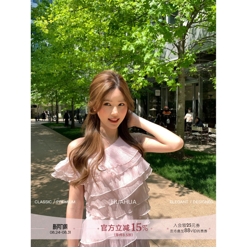【Flower】Peach Soda~ Korean Style Layered Asymmetrical Off-Shoulder Three-Dimensional Ruffle Blouse with a Sense of Atmosphere 【Flower】Peach Soda~ Korean Style Layered Asymmetrical Off-Shoulder Three-Dimensional Ruffle Blouse with a Sense of Atmosphere
