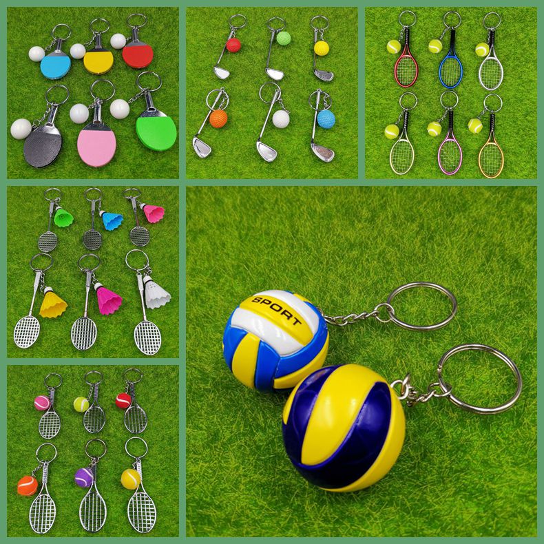 Tennis volleyball badminton table tennis golf baseball cricket pendant keychain sports prize